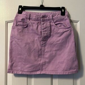 John Galt EUC lilac colored Jean skirt size S